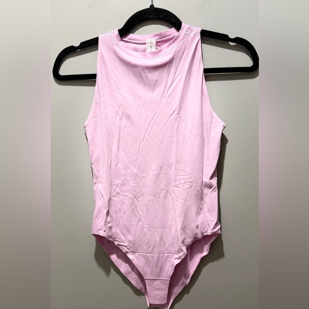 Lululemon Wundermost Ultra-Soft Nulu High-Neck Sleeveless Bodysuit - Vital Pink - Picture 4 of 7